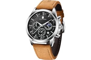 BY BENYAR BENYAR BY Orologio da uomo al quarzo analogico in acciaio inossidabile cinturino Timing Date Display impermeabile luminoso orologio Business Casual Sports Watch Fashion Holiday regalo per il padre
