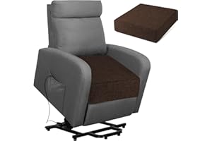 FlyGulls Recliner Cushions for Elderly 20"x20"x5" Extra Large Seat Cushion for Couch Armchair Wicker Chairs Square Chair Cushions with Non-Slip Backing and Textured Washable Cover Coffee