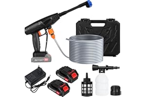 BLODFUNE Cordless Pressure Washer, 24V 3.5Mpa Jet Wash Battery Powered Pressure Washer with 5 in 1 Rotating Nozzle 10m Max Spray Distance, for Cars Fences Floor Cleaning Garden Watering