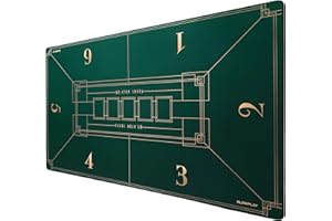 SLOWPLAY Tappeto da poker Nash Texas Hold'em 120 x 70 cm | Tavolo da poker portatile con stampa Art Déco, superficie liscia di alta qualità, riduzione del rumore