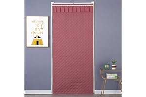 Surwin Cortina de Puerta Aislante Térmica, Invierno Cortina Termica Aislante Frio y Calor Cortina de Puerta con Aislamiento Acustico para Exterior Interior (150 * 220cm,Rosa)