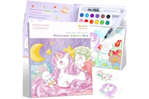 gesboole coloring book Wasser-Malbuch für Kinder ab 3–8 Jahren – Kreatives Aquarell-Malset zum Basteln & Lernen, Pädagogisches Spielzeug und Geschenkidee für Jungen & Mädchen-einhorn
