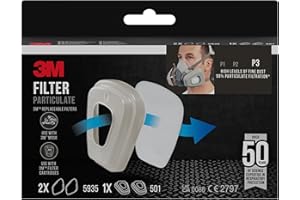 3M Filtr cząstek stałych 5935PRO2 – filtr drobnego pyłu o stopniu ochrony P3 do masek przeciwpyłowych 3M i filtrów gazowych – 1 para filtrów z innowacyjną technologią filtrowania