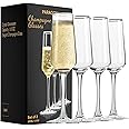 ParaCity Champagne Flutes 8.5oz/250ml, Champagne Glasses Set of 4, Elegant Glass Prosecco Glasses, Gift for Birthday, Wedding, Christmas, Clear Sparkling Champagne Glasses for Women, Men