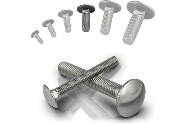 50 Schlossschrauben M8 X 50mm Edelstahl Set - Mit Flanschmuttern & Vierkantansatz