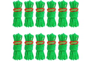 HOOPOE Cuerda Camping,Cuerda Tienda Campaña,12 Piezas Cuerdas Camping,4mx4 mm Cuerdas para Tienda Campaña,Cuerdas Camping con Ajustador De Tensión