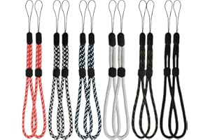 Dokeno 12 sztuk Smycz na rękę regulowana nylonowa smycz na nadgarstek krótki telefon smycz na nadgarstek pasek na nadgarstek latarka telefon komórkowy klucze (6 kolorów), Wielokolorowy, Taglia unica