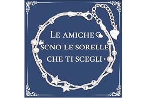 Cheerslife Bracciale In Argento Con Stelle E Perline Per Donne,Regali Di Ispirazione Per Donne Ragazze,Bracciali Donna, Natale Compleanno Laurea Regalo Per Figlia Amica Moglie Sorelle Mamma Collega