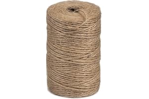 PH PERKHOMY Garden Twine 122m / 400ft 2mm String Natural Jute Brown for Gardening Tomato Climbing Plant Tie Floristry Crafts Gift Wrapping Packing Decor (Brown)