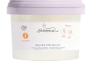 Dolcincasa-com Neutre pour Crème Glacée et Gelato de Fruits avec Farine de Guar et Graines de Caroube Epaississant Emulsifiant Stabilisateur Sans Gluten Usage Domestique Professionnel Pack de 500 g