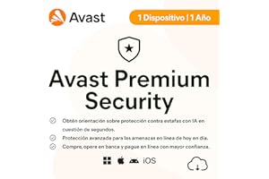 Avast Premium Security 2025 | Antivirus 1 Dispositivo | 1 Año | Descarga digital
