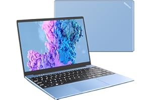 WOZIFAN Laptop14 Zoll Win 128GB Erweitert die 1TB SSD Notebook Intel (TF 512 GB) 2.4G+5G WiFi 1080 FHD Bluetooth USB HDMI mit kabelloser Maus & Deutsche Silikon-Tastaturabdeckung-Blue