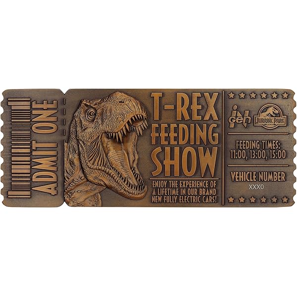 Jurassic park - t-rex - pièce de collection édition limitée