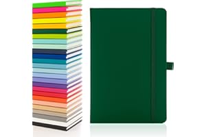 ‎NOTES LONDON Notes London Eco A5 Notizbuch mit linierten Seiten, Stiftschlaufe, Band, Datumsmarkierungen und Papiertasche, mittleres gebundenes Tagebuch, Notizbuch, nachhaltig angebautes Papier (grün)