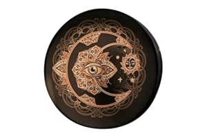 DIFICATO Shaman Drum with Drum Stick | 10'' Vegan Shaman Alchemical Moon Drum | Sound Healing Tool Tunable Membrane Woman Frame Drum Medicine Instrument Soul Gift for Music Lovers