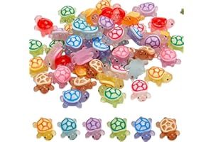 BFUZXY 60 Piezas de Tortugas Luminosas de 2.1 cm,Mini Tortugas Luminosa Multicolor de Juguete,Tortugas de Resina para Decoración de Jardín,Paisajismo y Fiestas,DIY,Tortuga Juguete para Todas Las Ocasiones