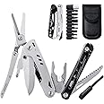 OMIRE Multitool Pocket Knife, Multitool Pocket Tool, Tactical Multi Tool Set with Pliers, Folding Knife, Scissors, Bottle Opener, Screwdriver Bits, Fire Starter, Strap Clip Bag, for Camping Hiking
