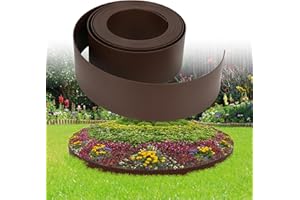 Randaco Rasenkante Braun Länge 25 m, Höhe 14 cm Beeteinfassung Beetumrandung Mähkante Profilkante Gartenumrandung gegen Wurzelausbreitung Pflasterstein, erhöht Schönheit Gartens