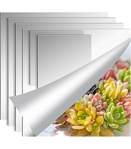 Specchio Autoadesivo 4 20x20cm - Autoadesivi Per Parete, Armadio, Palestra, Flessibili Specchi Adesivi - 7