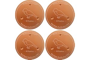 Fågelbad renare kopparplatta 10 cm 99,99 % ren koppar vattenrenare med stabil trepunktshållare 0,08 cm tjock korrosionsbeständig kopparskiva för fågelbad, dammar och trädgårdsfontän