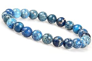 GD GOOD.DESIGNS Bracciale con perline chakra in pietre naturali di diaspro sedimentario marino da 8mm (verde) bracciale chakra verde bracciale da donna bracciale da uomo bracciale verde bracciale verde bracciale yoga