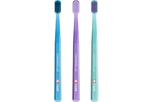 Spazzolino Morbido Curaprox CS 1560 | Per Adulti Che Passano Dalle Setole Dure | Pulizia Delicata Ed Efficace | Confezione Da 3 | Colori Casuali