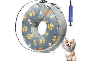 AUVSTAR Aufblasbare Halskrause Hunde Haustier Schützender,Hundekragen Leckschutz,Halskragen Hund Hundehalskrausen,Einstellbar Weich Bequem Schutzkragen mit Klettverschluss (L)