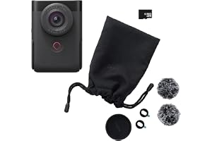 Canon PowerShot V10 Vlogging Starter Kit kompakt kamera – digitalkamera (vidvinkelobjektiv, 4K-kameravideokamera, vikbar pekskärm, stereomikrofon, stativ, strömning, innehållsskapande)