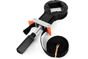 YANGFEI 1 Pieces Band Strap Clamp, Adjustable Corner Band Clamp 4 Jaws Frame Band Clamp with 4M Nylon Corner Band Strap for Picture Frame Drawer DIY Crafts