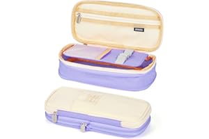 Coolzon Trousse Scolaire Extensible, Trousse à Crayons de Grande Capacité Sac à Crayons école Papeterie Organisateur Trousse à Maquillage pour Filles Garçons étudiants Enfant Adultes