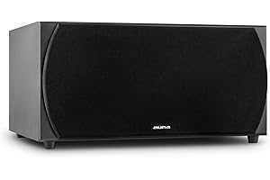 auna Linie 501-SW-WN - Subwoofer, Aktiv Subwoofer, HiFi Subwoofer, 250W RMS, 2 x 20cm (8") Tieftöner, integrierter Verstärker, Einschaltautomatik, Bassreflex, Holz-Finish, walnuss