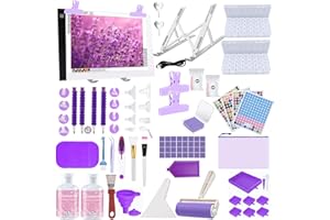 DNSGOOR 189Pcs All Inclusive Diamond Painting Accessori Strumenti di Pittura Diamante Kit Diamond Art Accessori Kit con A4 Diamond Painting Light Pad, Diamond Art Sealer Colla per DIY Craft