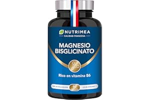 LABORATOIRES NUTRIMEA Magnesio Bisglicinato + Vitamina B6 Activa | Alta Absorción y Tolerancia | Reduce Estrés, Fatiga y Calambres | Apoyo Muscular y Nervioso | Vegano, Sin Gluten ni Lactosa | 90 Cápsulas Nutrimea