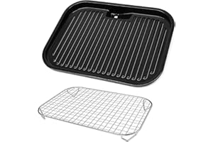 WELL GRILL Non-Stick Griddle Plate and Grill Rack for Ninja Woodfire OG700 Series, Grill Plate Stainless Steel Roasting Rack Accessories for Ninja Outdoor OG701UK OG751UKAMZ