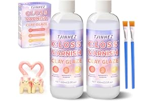TJINHEZ Air Dry Clay Glaze & Polymer Clay Varnish - 200ml Gloss Clay Sealant, Waterproof & Scratch Resistant Clay Glaze for Air Dry Clay Prevents Cracking, Wear & Enhances Gloss for Pottery & Sculptures