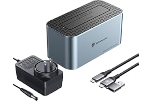 Yottamaster Hard Drive Docking Station, USB 3.0 Docking Station for 2.5/3.5 Inch SATA HDD SSD with Power Supply and A/C Cable Supports 18TB Docking Bases[KB100]