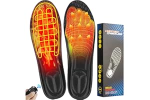 UPSTARTECH USB Plantillas Calefactables con Recargables bateris 2000mAH, Plantillas Térmicas con Remoto Control, Suelas Calentables Lavable de 9Horas, Tamaño 35-46 de Corte para Cazar Camping Esquia