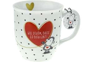 ‎SHEEPWORLD Sheepworld Tasse mit Motiv "Wie schön" | Tasse mit Spruch, Kaffeetasse, Porzellan, 40 cl | Geschenk Freunde, Valentinstag | 46218
