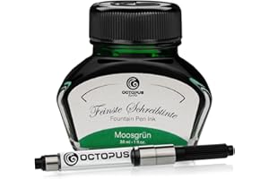 Octopus Fluids Moosgrün - tinta para escribir con convertidor incluido, tinta para pluma estilográfica, 30 ml Verde