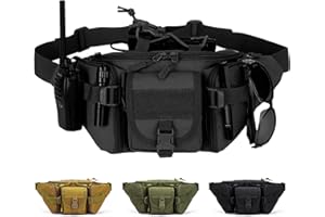 Taeku Marsupio Tattico, Impermeabile Sportivo Molle Marsupio per Esterni Escursione Caccia Trekking (Nero)