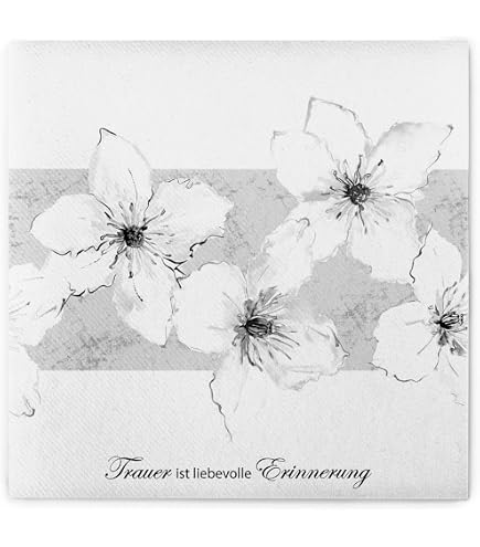 Trauer-Servietten 'Forever In My Heart' – Schwarz, 33x33 Cm, 20 Stück, 3-lagig