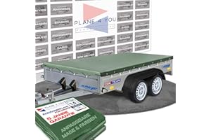 PLANE 4 YOU Hochwertige WM Meyer 237 x 147 cm Anhängerplane - wasserdichte PKW Anhänger Plane nach Maß - Bronzegrün MATT - Oliv grün - Tarnplane - Bundeswehr