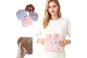 AIRCADIA Wärmflasche mit Bezug 1.2L Für Kinder, Süße Wärmflasche zur Schmerzlinderung Für Frauen und Büro, Zuhause, um Warm zu Bleiben