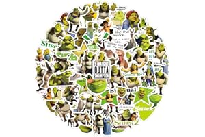 CANVERLENS 50 Stück Niedliche Shrek Cartoon Vinyl Aufkleber für Wasserflaschen, Laptop, Computer, Skateboard, niedliches Aufkleber-Geschenk für Kinder, Teenager, wasserdicht