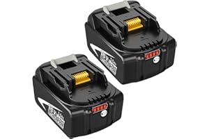 2X Topbatt Replacement 18V 5.5Ah BL1860B Batteria Ricambio per Makita Batteria BL1850B BL1860 BL1860B BL1850 BL1840B BL1840 BL1830B BL1830 con indicatore LED