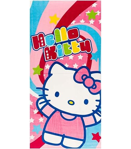 Serviette De Plage Hello Kitty En Microfibre - 70x140 Cm - Officielle Et Ultra Absorbante Pour Piscine, Mer Ou Maison
