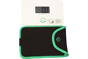 NEWLINE NY NewlineNY Step On Super Mini Smallest Travel Bathroom Scale with Protection Sleeve: NY-SMS-S001-BG + SBB0638SM-WH Off White