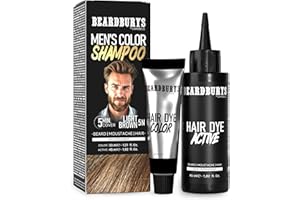 BY CAROBELS BEARDBURYS Champú de Color para Barba y Bigote Beardburys – Tinte Semipermanente para Hombre – Cubre Canas en 5 Minutos – 75 ml (Castaño Claro)
