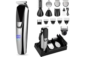 Tondeuse Électrique Homme Cheveux et Barbe Victop Professionnelle Tondeuse Barbe Kit 6 en 1 Electriques Tondeuse Cheveux Rasoir Sans Fil Tondeuse Cheveux USB Charge avec Tondeuse Corps Nez-Oreilles