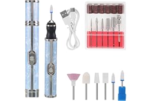 WUIOWPPIC Electric Nail File for Thick Toe Nails, 4 Speeds Electric Nail File for Thick Toe Nails Set, Toe Nail File Electric Nail Tools for Various Nails and Shapes (18 Grinding Heads)